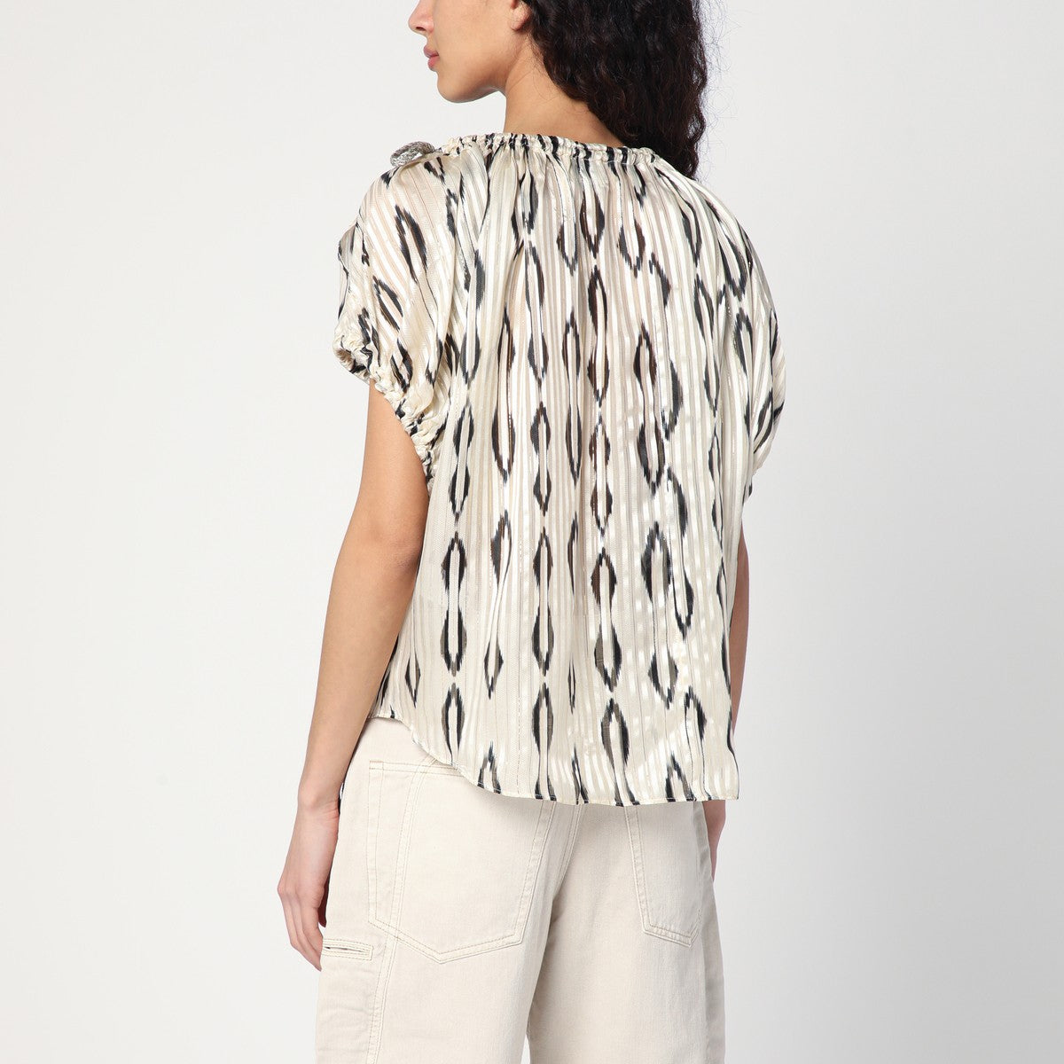 ISABEL MARANT Ecru/black blouse in silk